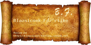 Blazsicsek Fürtike névjegykártya